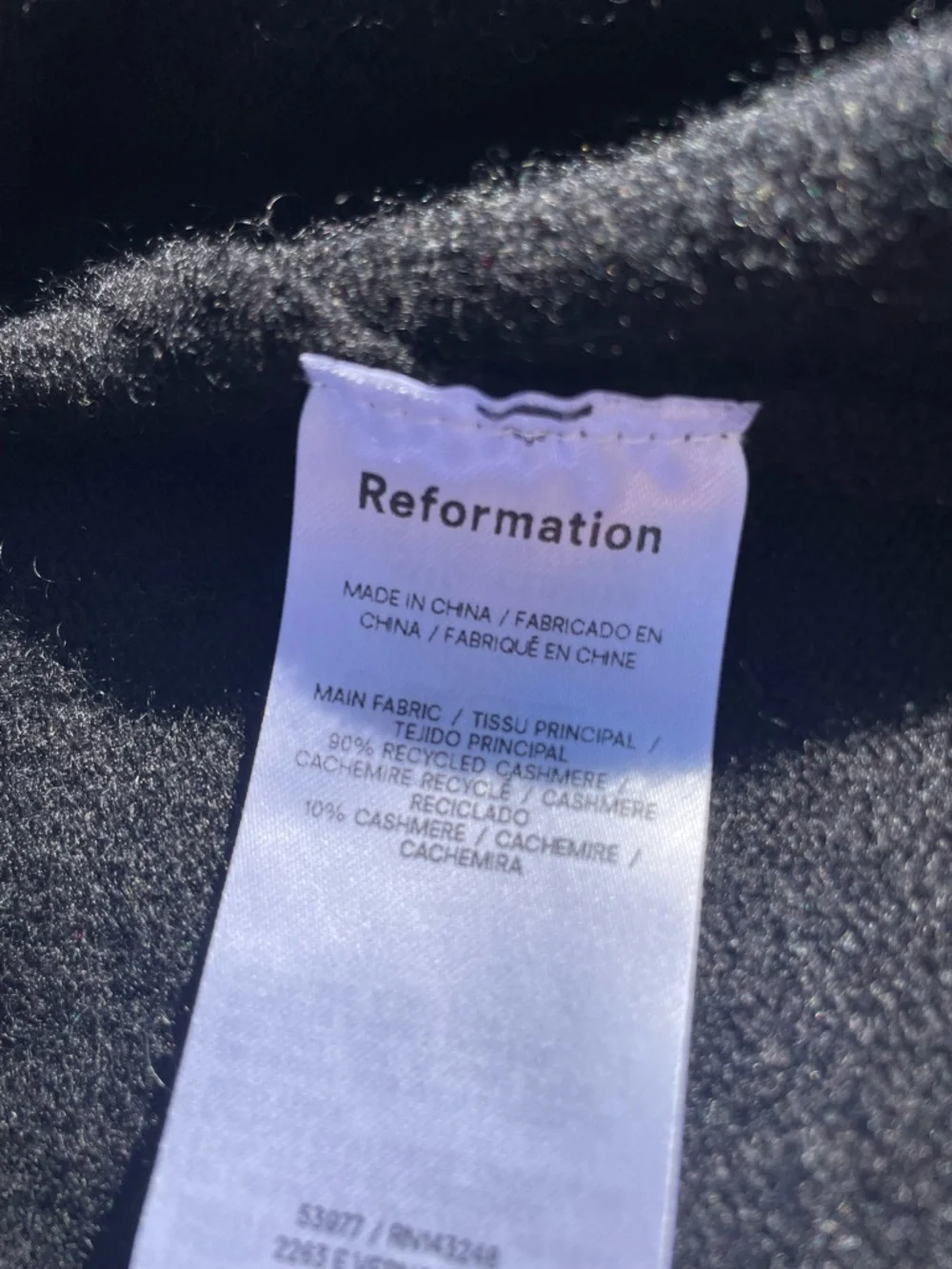 Reformation Cashmere Black Wrap Cardigan with Waist Tie - Picture 5 of 8